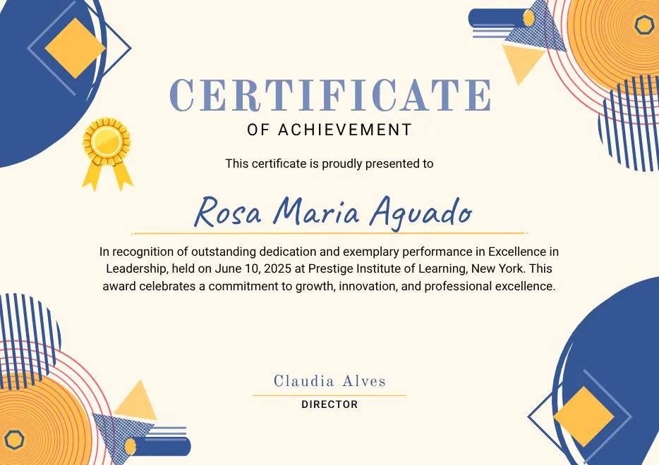 Blue Orange Modern Memphis Certificate of Achievement thumbnail